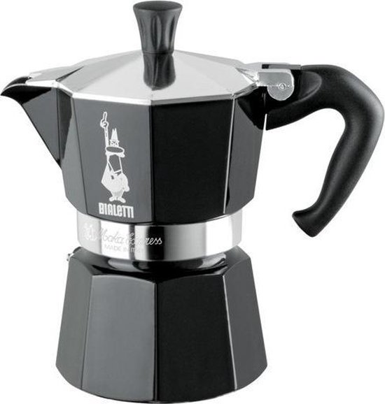 Bialetti Moka Express Percolator 3 Kops Aluminium Zwart